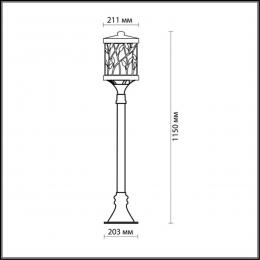 Odeon light 2287/1A NATURE ODL12 659 патина коричневый Уличный светильник 120см IP44 E27 100W 220V LAGRA  - 2 купить